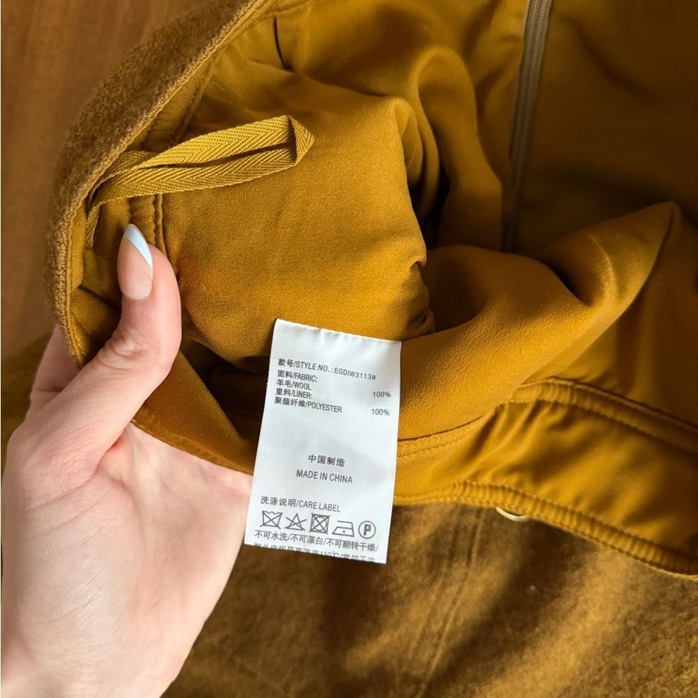 Vintage Inspired Mustard Wool Cargo Mini Skirt Buckle Flounce Hem - Picture 12 of 12